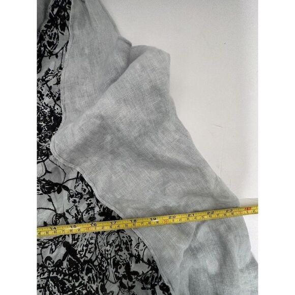 Steel Pony Linen Wearable Art Boho Lagenlook Tunic Dress Small Midi Length Gray - Picture 16 of 16